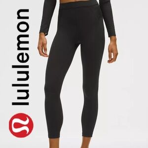 NWT Lululemon Paisley Sheer Lace Jacquard Panelled High-Rise Tight 25" - BLACK